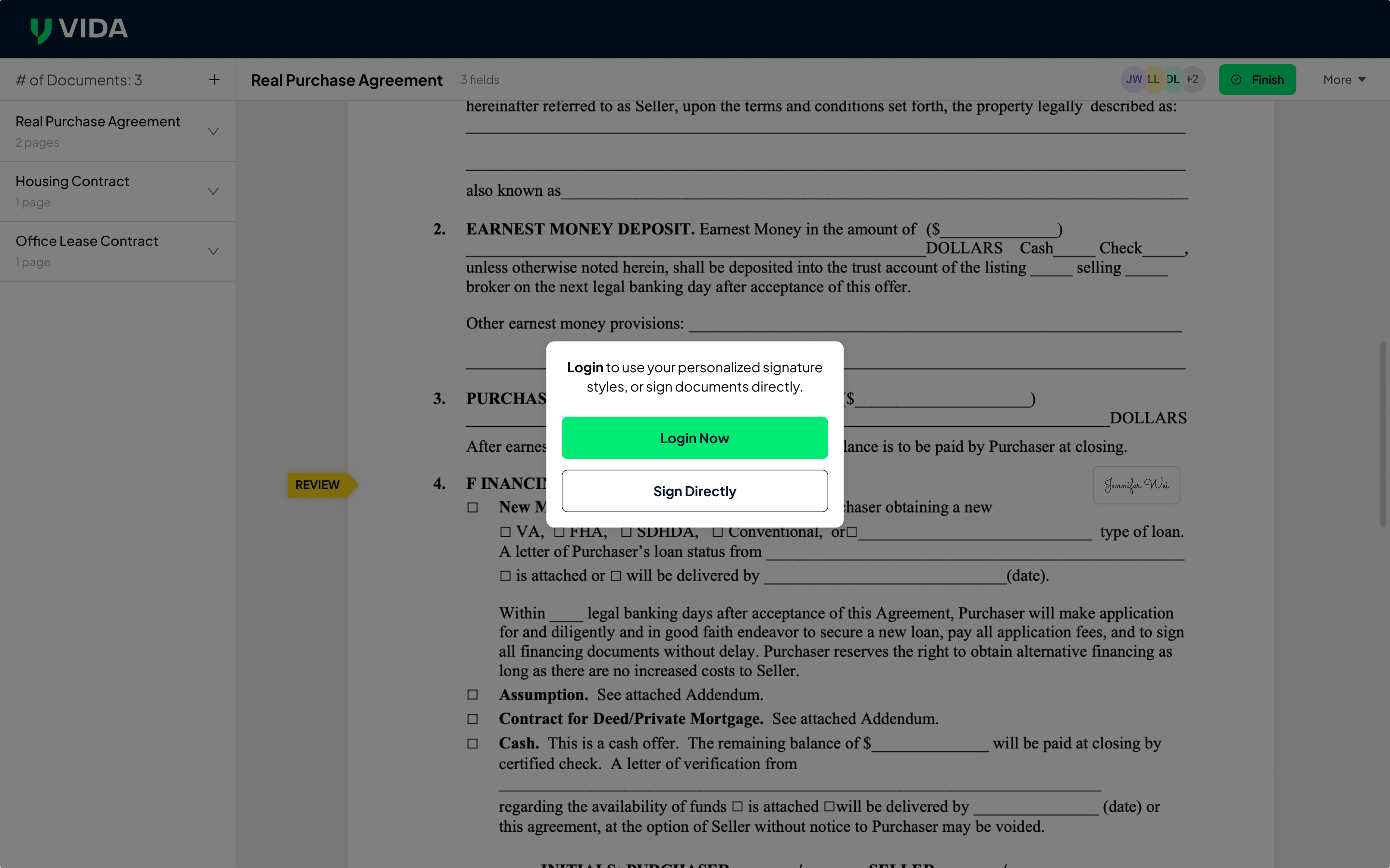 2. Choose Login or Sign