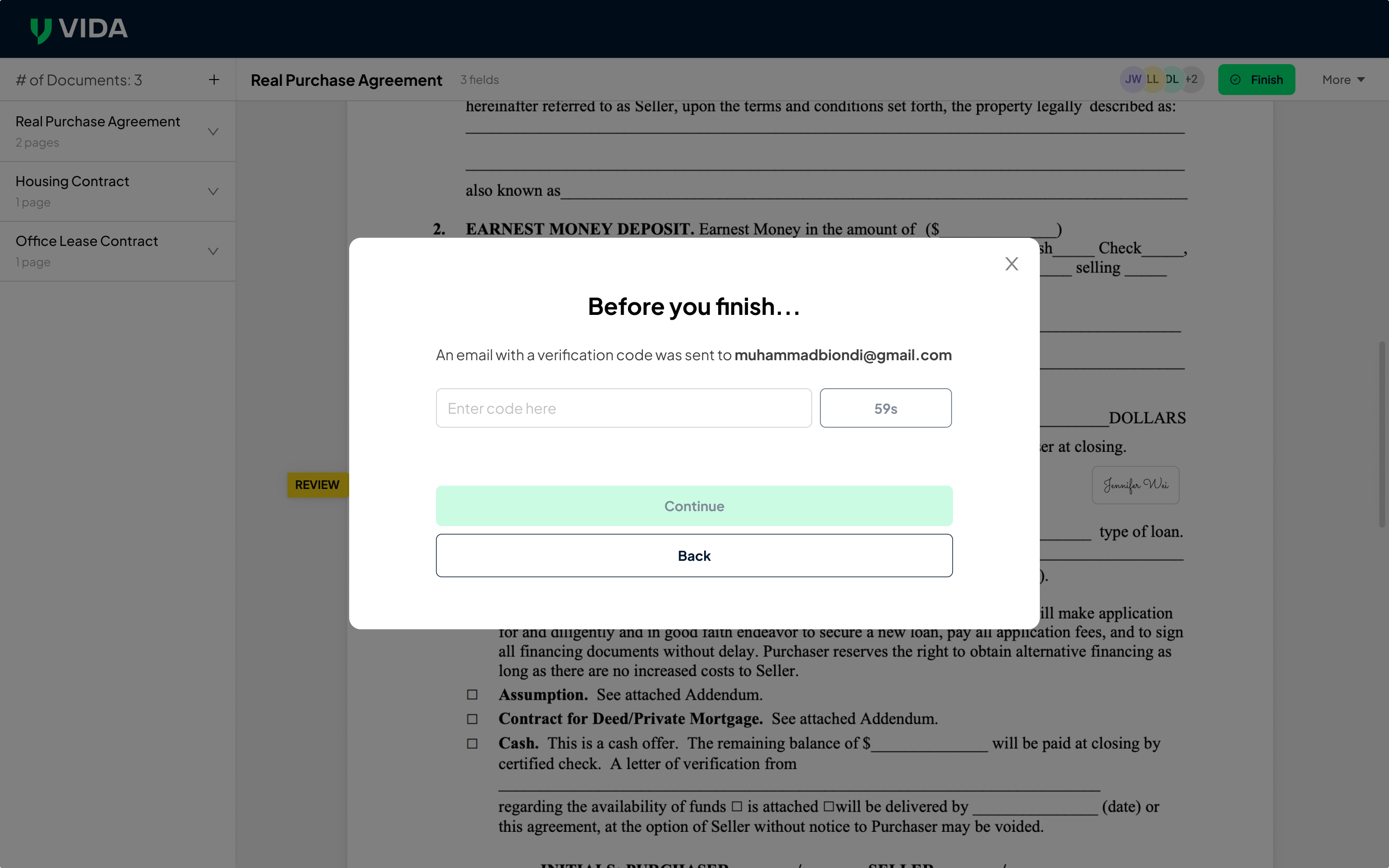 4. Verify with email OTP