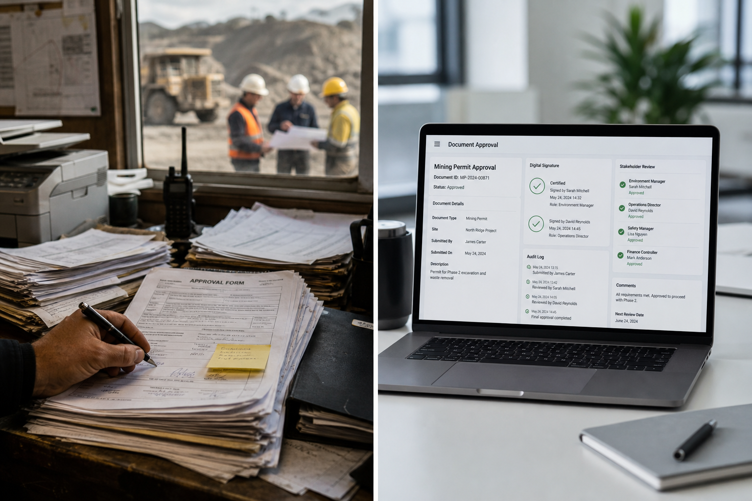 Mining Permit Records: Conventional vs Digital Approval Workflows
